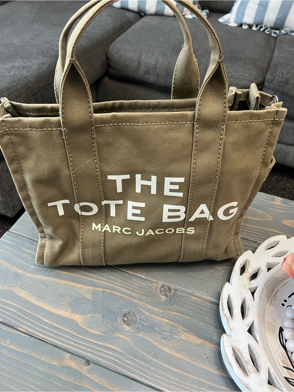 Marc Jacobs Olive Canvas 'The Tote Bag' Shoulder Tote